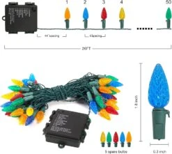 Lumières De Noël NIOSTA C6, Lumières à Cordes Actionnées Par Batterie Aux Fraises Avec Minuterie, Lumières De Noël 50 LED 26Ft Avec 8 Modes D'éclairage Pour Décorations De Noël Extérieures Intérieures De L'arbre De Noël, Multicolore 12 Lumières De Noël NIOSTA C6, Lumières à Cordes Actionnées Par Batterie Aux Fraises Avec Minuterie, Lumières De Noël 50 LED 26Ft Avec 8 Modes D'éclairage Pour Décorations De Noël Extérieures Intérieures De L'arbre De Noël, Multicolore -Oui || N/A || pearhead 71jYxM5P3L. AC SL1500