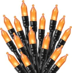 Lumières Extérieures Orange, 33 Pieds 100 Lumières De Noël LED Avec 8 Modes D'éclairage, Mini Lumières étanches Branchées Pour La Décoration D'éclairage De Noël De Noël De Noël