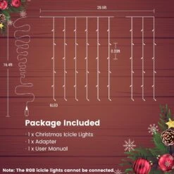 Toodour Color Changing Christmas Icicle Lights, 29.5ft 360 LED RGB Icicle Lights Avec Télécommande, Fenêtre Fairy Lights Avec 60 Gouttes, LED Christmas Lights Pour La Maison, Jardin, Intérieur, Décors De Noël En Plein Air -Oui || N/A || pearhead 71kmNy1gQL. AC SL1500