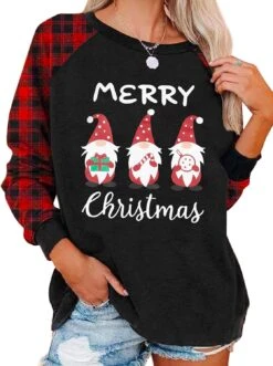 Sweats-shirts Joyeux Noël Pour Femmes Sweat-shirt De Noël Mignon à Manches Longues