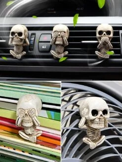 Crâne De Voiture Désodorisants Vent Clips Pour Halloween Voiture Accessoires, Goth Halloween Squelette Crâne De Voiture Décor Intérieur, Horreur Air Vent Clips Voiture Accessoires Pour Hommes Femmes, Mignon Crânes De Noël Halloween Cadeaux Avec Aromathérapie Tablettes -Oui || N/A || pearhead 71lWFNE9FkL. AC SL1500