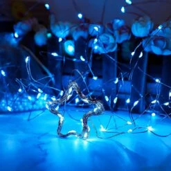 BINZET Blue Solar Fairy Lights, 2Pack 33Ft 100LEDs Waterproof Decorative Copper Wire Solar String Lights Outdoor Pour Fête, Patio, Jardin, Porte, Cour, Mariage, Noël -Oui || N/A || pearhead 71lZrIqRyLS. AC SL1500