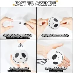 SOTOPOO Halloween Lumières Jack Skellington Lumières, 8.5FT Squelette Lumières Avec 10 DIY Lanternes En Papier Avec Lumières, Pour Halloween Home Party Décor & Cauchemar Avant Noël Halloween Décorations -Oui || N/A || pearhead 71munwhjZUL. AC SL1500