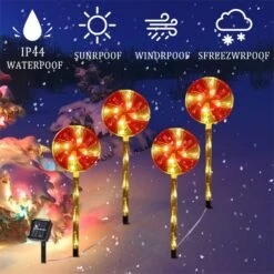 Menglo Noël Solaire Candy Cane Lumières Avec Flocon De Neige 4 Pack, 14.6 Dans LED Jardin Stake Paysage Path Lumière, Solaire Sidewalk Lumières De Noël Pour Extérieur Intérieur Xmas Party Jardin (Red) -Oui || N/A || pearhead 71nG8vEgfxL. AC SL1500