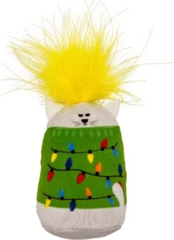 Huxley & Kent Chat Jouet | Meh Noël Kitty | Vacances De Noël Forte Chatte Jouet De Chat Rempli | Doux Peluche Kitty Jouet Avec Cataire Et Étinceler | Kittybelles