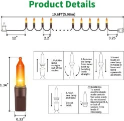LAMPHOME Super-Bright Extensible Orange Halloween Lumières Décoration 100Lights 19.6ft UL Certifié Mini Ampoule Chaîne Lumières Ensemble Pour L'extérieur Halloween Maison Arbre De Noël Jardin Fête De Vacances Patio Décor -Oui || N/A || pearhead 71nXS4Vv 3L. AC SL1500