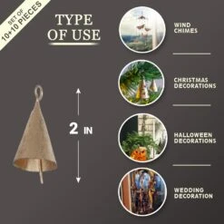 DIYANA IMPEX Cloches D'étain Indien Vintage Chime Rustique Jingle De Vache Cloches D'arbre De Noël Artisanat De Décoration Lot 20 Pc ( Or ) 12 DIYANA IMPEX Cloches D'étain Indien Vintage Chime Rustique Jingle De Vache Cloches D'arbre De Noël Artisanat De Décoration Lot 20 Pc ( Or ) -Oui || N/A || pearhead 71nz6bmjDQL. AC SL1500