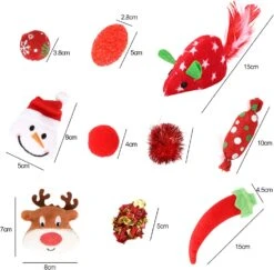 Jouets De Chat De Noël JUPSK 10 Pièces, Bas De Noël Avec Baguette De Chat Et Boules De Jouets, Jouet De Mastic Interactif De Noël Pour Chaton De Chats D'intérieur -Oui || N/A || pearhead 71o1KaQjfhL. AC SL1500