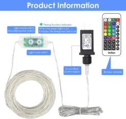 Lumières De Cordes Extérieures, 80 Lumières De Cordes Ft 240 LEDs Lumières à Changement De Couleur Avec Télécommande, Lumières étanches Plug-in Outdoor Fairy Lights Lights Twinkle Pour Mariage, Terrasse, Jardin, Décoration De Noël, 16 Couleurs -Oui || N/A || pearhead 71o6al8yCwL. AC SL1500