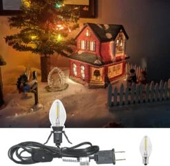 Ensemble De 4 Feux D'accessoires Avec Lumières LED C7, Lumière Unique Avec Ampoule à Lumière à 4 LED, Lumières De Clip De Prise 6FT C7 Avec Fiches D'interrupteur Marche / Arrêt Parfait Pour Le Village D'artisanat Halloween Décoration De Maison De Noël -Oui || N/A || pearhead 71oSfzod0zL. AC SL1500