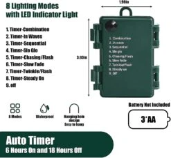 Feux De Noël MASHANG, Feux De Chaîne D'extérieur à 18 Pieds 50 LED Avec Minuterie Et 8 Modes, Foudre étanche à Piles 3AA Pour Décoration Extérieure Et Intérieure ( Blanc Chaud ) 17 Feux De Noël MASHANG, Feux De Chaîne D'extérieur à 18 Pieds 50 LED Avec Minuterie Et 8 Modes, Foudre étanche à Piles 3AA Pour Décoration Extérieure Et Intérieure ( Blanc Chaud ) -Oui || N/A || pearhead 71ocBwcHC2L. AC SL1500