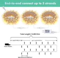 Jyoiat 100ft 300 LED Lights, Fonction De Minuterie, 8 Modes, Lights De Fée Intérieure Et Extérieure Basse Tension Pour Noël, Maison, Jardin, Fête, Arbres, Décorations De La Saint-Valentin ( Blanc Chaud ) -Oui || N/A || pearhead 71pA5UAym3L. AC SL1500