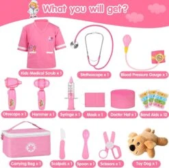 Loscola Doctor Kit For Kids, Toddler Doctor Kit With Toy Dog, Real Stethoscope, Doctor Costume & Carrying Bag, Faire Semblant De Jouer Doctor Playset Jouets Pour Garçons Filles Anniversaire De Noël Cadeaux Âge 3 4 5 6 -Oui || N/A || pearhead 71pHO5v96SL. AC SL1500