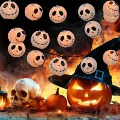 SOTOPOO Halloween Lumières Jack Skellington Lumières, 8.5FT Squelette Lumières Avec 10 DIY Lanternes En Papier Avec Lumières, Pour Halloween Home Party Décor & Cauchemar Avant Noël Halloween Décorations -Oui || N/A || pearhead 71pUR7HanwL. AC SL1500