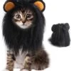 ITESSY Chat Halloween Costumes-Noir Lion Mane Perruque Pet Costumes Chapeau Pour Halloween Noël Habillage Accessoires Décoration Pour Chats Chaton, Taille S