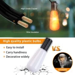 Mimigogo Flickering Flame String Lights, 22Ft 20LED Lumières Pour L'extérieur, Plug Dans Lumières De Jardin Pour Halloween Noël Intérieur Décoratif Extérieur, Connectable Backyard Lumières Décoratives Cafe Bistro Patio -Oui || N/A || pearhead 71qKfWpP9L. AC SL1500