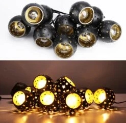 Lumières à Cordes Vigdur Lantern Avec 10 Ampoules G40 Claires Et Des Nuances De Lampe En Plastique Star, Lumières à Cordes Extérieures Intérieures Pour Décor De Noël Patio Yard -Oui || N/A || pearhead 71qksUDe3EL. AC SL1500