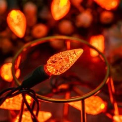 YULETIME Orange C6 Fraise LED Lumières De Noël, 33 Ft 100 Count 4" Espacement Une Pièce Haute Étanche UL Certifié Chaîne Lumière (Orange) -Oui || N/A || pearhead 71qvcP1eHQL. AC SL1500