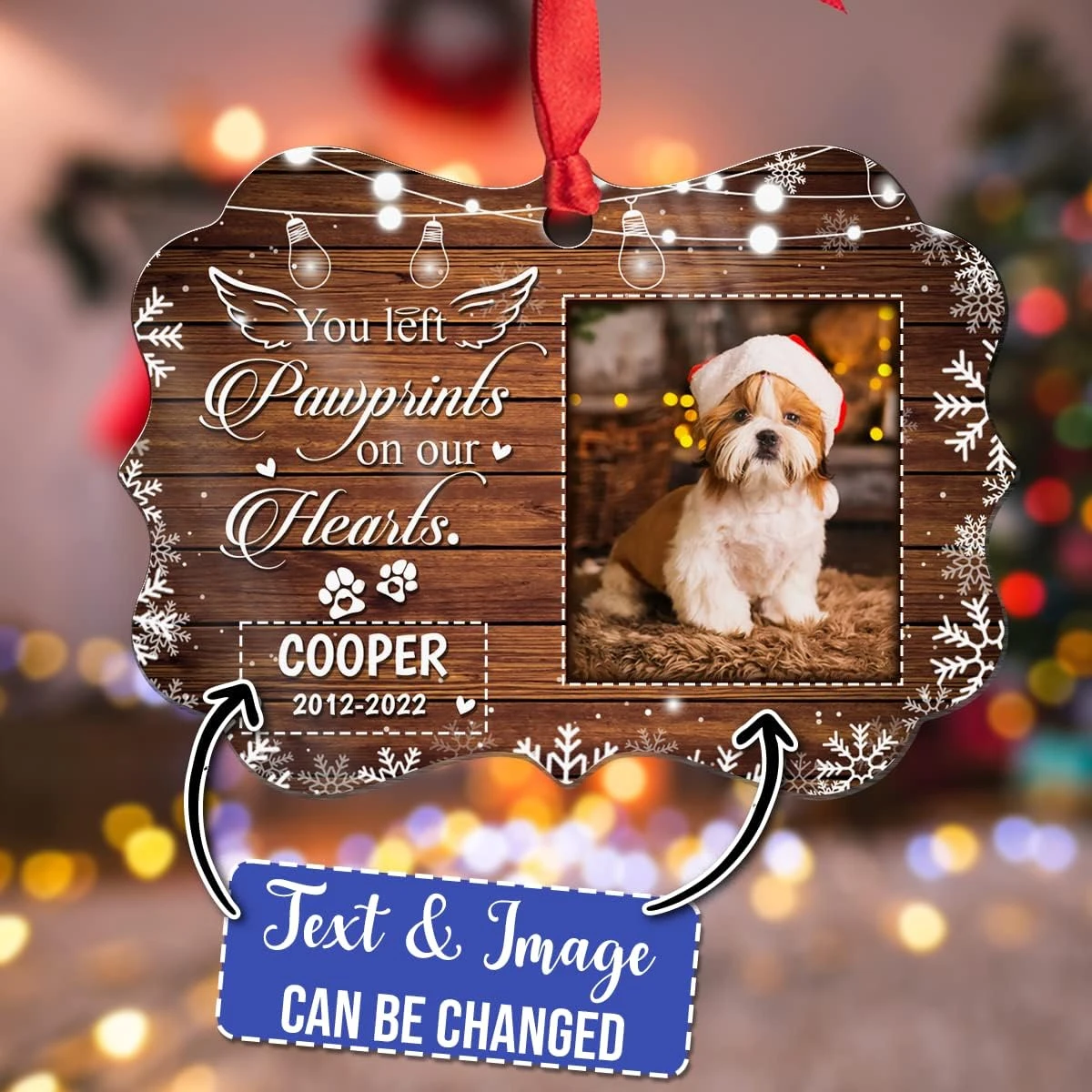 TRIENCY Personnalisé Animal Mémorial Ornement Personnalisé Chien Chat Photo Image Vous Gauche Paw Impressions Sur Nos Coeurs En Aluminium Souvenir Ornements Pour Arbre De Noël Décoration Keepsake Sympathy Cadeau 4 TRIENCY Personnalisé Animal Mémorial Ornement Personnalisé Chien Chat Photo Image Vous Gauche Paw Impressions Sur Nos Coeurs En Aluminium Souvenir Ornements Pour Arbre De Noël Décoration Keepsake Sympathy Cadeau - Image 2