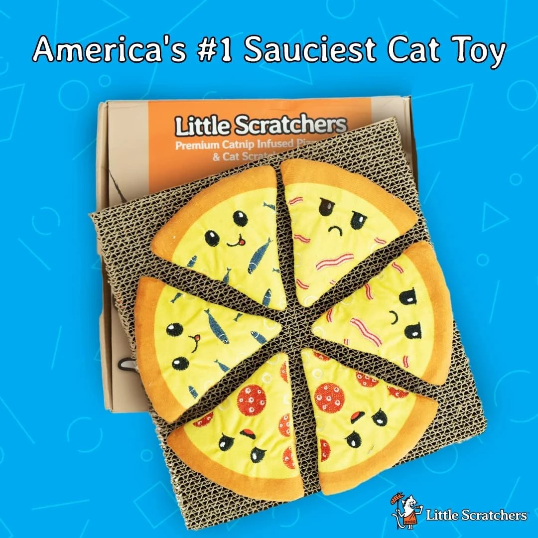 Petits Scratchers Pizza Cat Toys ( Grand ) - Comprend 6 Jouets Pizza Catnip & Épais Cardboard Cat Scratch Pad, Coffret Cat, Cadeaux Drôle Cat Pour Noël, Jouets D'anniversaire Cat, Jouets De Grattage De Chat Mignon 8 Petits Scratchers Pizza Cat Toys ( Grand ) - Comprend 6 Jouets Pizza Catnip & Épais Cardboard Cat Scratch Pad, Coffret Cat, Cadeaux Drôle Cat Pour Noël, Jouets D'anniversaire Cat, Jouets De Grattage De Chat Mignon - Image 6