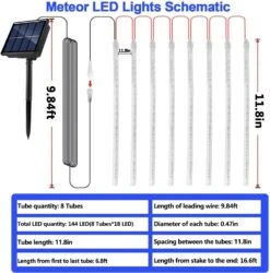YEGUO Orange Halloween Lumières En Plein Air, 8 Tubes 144 LED Solaire Icicle Lumières, Meteor Lumières De Noël -Oui || N/A || pearhead 71r b Yt4VL. AC SL1500