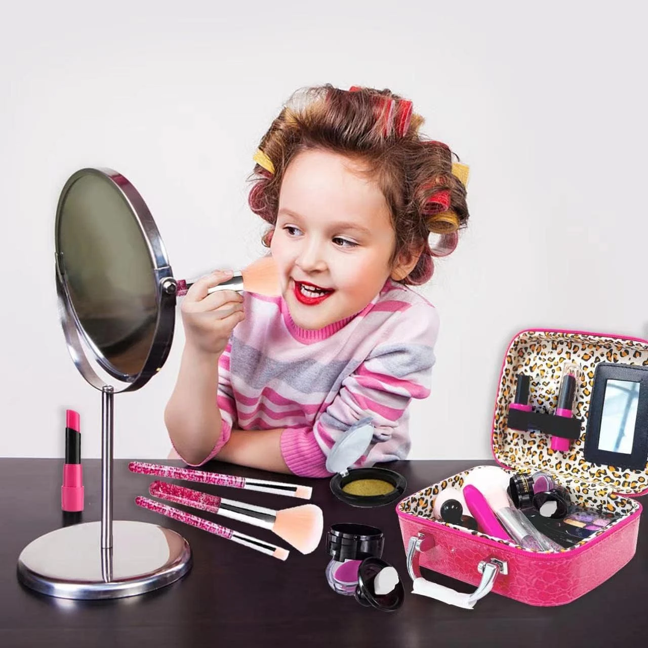 Kit De Maquillage Bretend Yaostyichy Pour Filles, Ensemble De Jeu Pour Enfants - Avec Sac Cosmétique Anniversaire Noël, Jouet Pour Tout-petits, Petite Fille 3 Ans + ( Maquillage Non Réel ) ( Enfants Roses ) 9 Kit De Maquillage Bretend Yaostyichy Pour Filles, Ensemble De Jeu Pour Enfants - Avec Sac Cosmétique Anniversaire Noël, Jouet Pour Tout-petits, Petite Fille 3 Ans + ( Maquillage Non Réel ) ( Enfants Roses ) - Image 7
