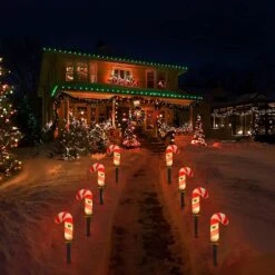 C7 Christmas Pathway String Lights, Set De 8 Marqueurs De Noël Candy Cane Driveway Avec 4 Ampoules C7 Clear, Lumières De Chaîne Imperméables Pour Pathway Decor Outdoor String Lights Décoration -Oui || N/A || pearhead 71sK9Z7THSL. AC SL1500