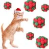 6 Pièces De Noël Chat Jouet Boules Avec Cloche, 2 Tailles Doux Fuzzy Cat Ball Jouet Coloré Construit En Bell Chaton Jouet Interactive Chat Jouets Pour Chats Et Chatons -Oui || N/A || pearhead 71scFnUGQLL. AC SL1500