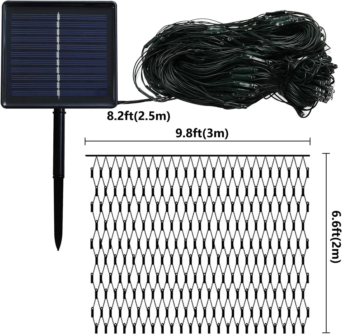 Solar Net Halloween Lights Violet & Orange, 204 LED Net Lights Outdoor Mesh Lights, Étanche 8 Modes Solar Powered String Lights Pour Jardin, Cour, Buissons, Tronc, Arbre De Noël Decor-9.8ft X 6.6ft 7 Solar Net Halloween Lights Violet & Orange, 204 LED Net Lights Outdoor Mesh Lights, Étanche 8 Modes Solar Powered String Lights Pour Jardin, Cour, Buissons, Tronc, Arbre De Noël Decor-9.8ft X 6.6ft - Image 5