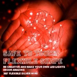 EvaStary LED Fée String Lumières, USB Alimenté Fil D'argent Cordes Lumières, 33ft 100 LED Rouge Fées Lumières Pour Chambre Intérieur Décor De Noël -Oui || N/A || pearhead 71suFNfKoyS. AC SL1500