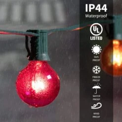 Lumières De Noël G40 Lumières De Cordes Colorées Extérieur 25FT Avec 25 Ampoules Transparentes Multicolores, Lumières De Noël Répertoriées UL Extérieur Grande Ampoule Multicolore Pour La Décoration De Noël De La Cour Arrière De La Terrasse -Oui || N/A || pearhead 71tafjyVFML. AC SL1500