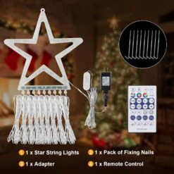 PUHONG Décoration De Noël Star Flowing Multicolore Changement De Couleur Lumières En Plein Air, 320 LED 16.4Ft Star Waterfall Arbre Lumières Avec 8 Modes D'éclairage Télécommande, Pour Noël Nouvel An Anniversaire 13 PUHONG Décoration De Noël Star Flowing Multicolore Changement De Couleur Lumières En Plein Air, 320 LED 16.4Ft Star Waterfall Arbre Lumières Avec 8 Modes D'éclairage Télécommande, Pour Noël Nouvel An Anniversaire -Oui || N/A || pearhead 71tihPopVcL. AC SL1500