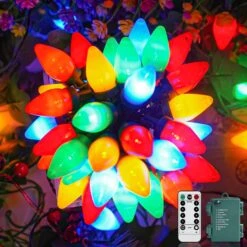 Supernoor C7 Lumières De Noël Batterie Fonctionné 50LED, 24FT Lumières De Noël Batterie Alimenté LED Batterie Alimenté Lumières Pour Intérieur Extérieur Xmas Arbre Jardin Patio Party Décorations De Noël