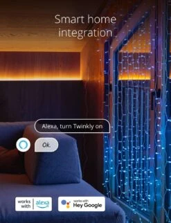 Rideau Scintillant – Lumières De Noël LED Contrôlées Par L'application Avec 210 LED RVB + W ( 16 Millions De Couleurs + Blanc Chaud ). 5 Par 7 Pieds. Câble Clair. Décoration D'éclairage Intelligent Intérieur Et Extérieur 16 Rideau Scintillant – Lumières De Noël LED Contrôlées Par L'application Avec 210 LED RVB + W ( 16 Millions De Couleurs + Blanc Chaud ). 5 Par 7 Pieds. Câble Clair. Décoration D'éclairage Intelligent Intérieur Et Extérieur -Oui || N/A || pearhead 71u0OfOF7LL. AC SL1500