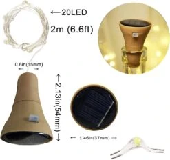 6 Pack De Lumières De Bouteille De Vin à énergie Solaire, 20 Lumières Solaires En Liège En Cuivre étanche LED Pour Le Mariage Noël, Extérieur, Vacances, Jardin, Terrasse, Décoration De Chemin (blanc Chaud) -Oui || N/A || pearhead 71u6odRt4bL. AC SL1500