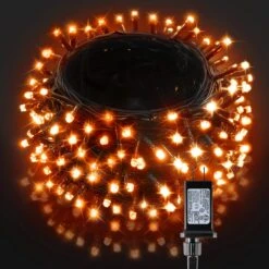 Lampes D'Halloween BlcTec Orange 300 LED 108FT, Lumières De Décoration D'Halloween Avec Modes 8, Plug-in Connectable, étanche Et Fonction De Minuterie Pour Les Décorations De Noël D'Halloween De La Porche De Cour