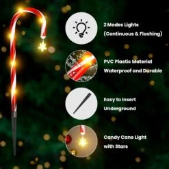 Christmas Candy Cane Lights 16 Pack, Amélioré Solar Candy Cane Décorations De Noël, Étanche Christmas Pathway Lights Avec étoiles, Outdoor Walkway Lights Pour Yard Garden Xmas Tree Holiday Gift -Oui || N/A || pearhead 71uq0g7RCFL. AC SL1500