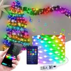 Oui || N/A || pearhead 22 Adressable USB Fairy Lights, 33ft 100LEDs APP Control Twinkle Lights, Intérieur LED String Lights Pour Chambre, Décorations De Noël