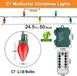 Supernoor C7 Lumières De Noël Batterie Fonctionné 50LED, 24FT Lumières De Noël Batterie Alimenté LED Batterie Alimenté Lumières Pour Intérieur Extérieur Xmas Arbre Jardin Patio Party Décorations De Noël -Oui || N/A || pearhead 71wZXmX5BL. AC SL1500