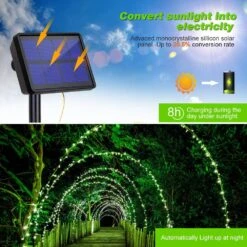 Lumières Solaires étanches Extérieures, 2 Paquets Chacune 72FT 200 LEDs Lumières Fées à énergie Solaire, Décoration Feux En Cuivre Avec 8 Modes Pour Arbres à Cour De Patio Décor De Fête De Mariage De Noël ( Vert ) -Oui || N/A || pearhead 71wgNvrsNGL. AC SL1000