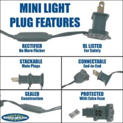 Lumières De Nouveauté Lampes à Cordes De Noël Ambre T5 LED - Ensemble De Lumière Intérieure / Extérieure Répertorié UL Avec 35 Mini Ampoules Pour Arbre De Noël, Terrasse, Décoration De Mariage - ( Fil Vert, 11,5 'long ) -Oui || N/A || pearhead 71wmrRXS5dL. AC SL1500