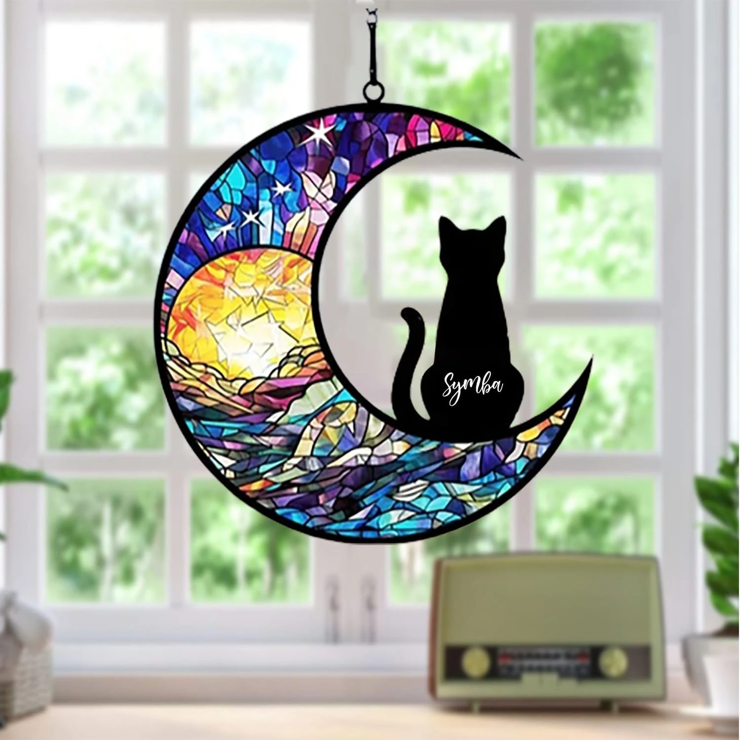Cat Memorial Suncatcher, Personnalisé Avec Le Nom Date Cat Breeds Suncatcher, Pet Loss Suncatcher, Stained Glass Light Catcher, Cadeaux Pour Les Amoureux Des Chats, Noël Chat Ornement Fenêtre Hangings M10 4 Cat Memorial Suncatcher, Personnalisé Avec Le Nom Date Cat Breeds Suncatcher, Pet Loss Suncatcher, Stained Glass Light Catcher, Cadeaux Pour Les Amoureux Des Chats, Noël Chat Ornement Fenêtre Hangings M10 - Image 2