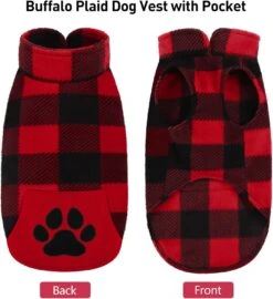 Rouge Et Noir Plaid Polaire Chien Gilet Vêtements Avec Pawprint Poche, Chaud Chien Chemise Pull Pull Chandail Pet Manteau Veste Vêtements Pour Automne Hiver Noël Porter (Small) 12 Rouge Et Noir Plaid Polaire Chien Gilet Vêtements Avec Pawprint Poche, Chaud Chien Chemise Pull Pull Chandail Pet Manteau Veste Vêtements Pour Automne Hiver Noël Porter (Small) -Oui || N/A || pearhead 71xVJjTaR1L. AC SL1500