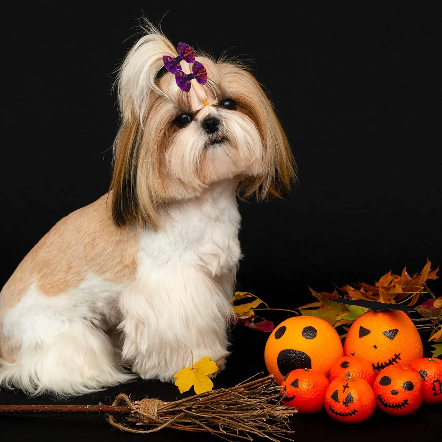 Yerliker 60 Pcs Halloween Thanksgiving Chien Cheveux Arcs Avec Solides Bandes En Caoutchouc, De Noël Chien Arcs Avec Strass Perles, PET Main Cheveux Bowknot Chien Soins Accessoires Pour Chiens Chats, 30 Paires 7 Yerliker 60 Pcs Halloween Thanksgiving Chien Cheveux Arcs Avec Solides Bandes En Caoutchouc, De Noël Chien Arcs Avec Strass Perles, PET Main Cheveux Bowknot Chien Soins Accessoires Pour Chiens Chats, 30 Paires - Image 5