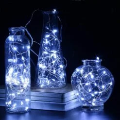 0 Pack Fées Lumières Batterie Opéré 6.6ft 20 Led Mini Chaîne Lumières Fil Argent Starry Lumières Pour DIY Fête De Mariage Festival Halloween Noël (10 Pack, Cool White) -Oui || N/A || pearhead 71yrD0oLJEL. AC SL1001