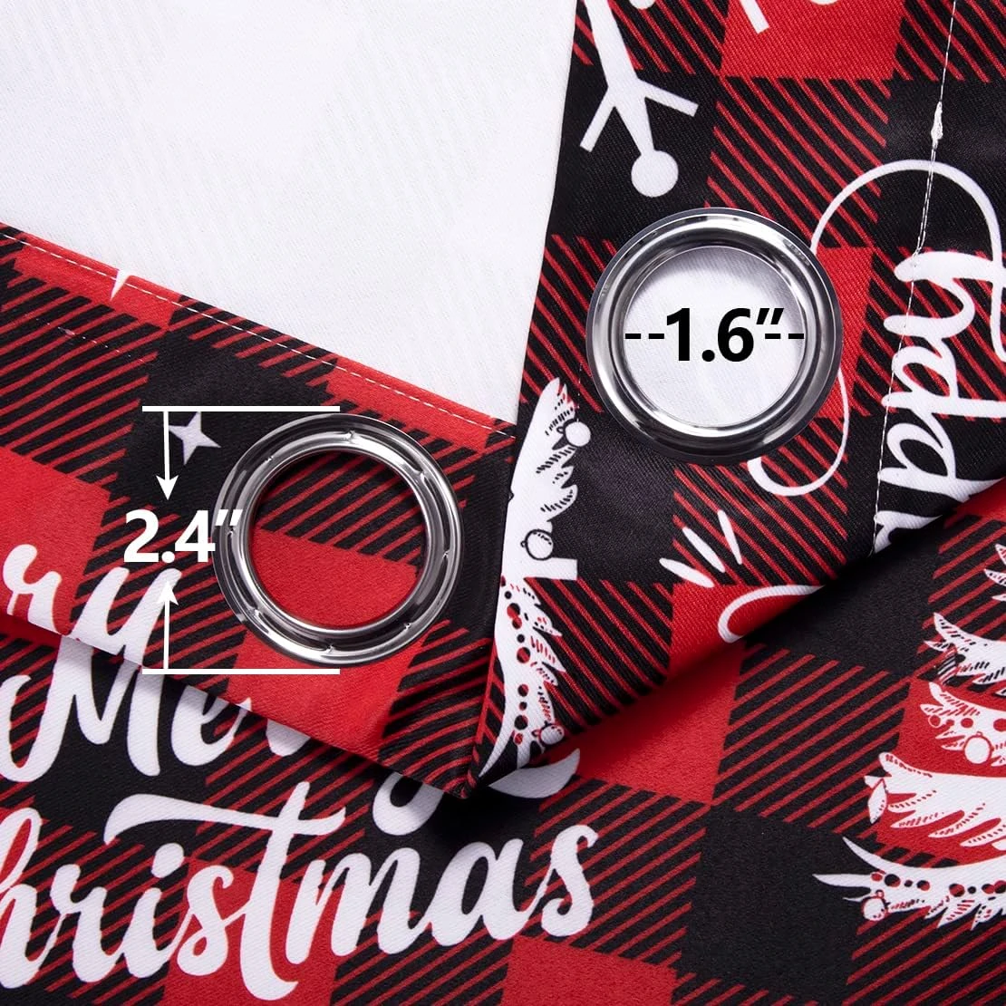 Rideaux De Noël 84 Pouces Longs Pour Le Salon Buffalo Plaid Snowman Country Farmhouse Style Red Truck Holiday Decor White Blackout Window Drape For Bedroom Sliding Door 84 Pouces Longueur 2 Panneaux 9 Rideaux De Noël 84 Pouces Longs Pour Le Salon Buffalo Plaid Snowman Country Farmhouse Style Red Truck Holiday Decor White Blackout Window Drape For Bedroom Sliding Door 84 Pouces Longueur 2 Panneaux - Image 7