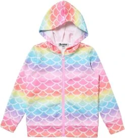 Sweat à Capuche Pour Filles Sirène Zip Up Vestes Sweat-shirt Noël Tops Outfit 10 11