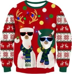 RAISEVERN Pull De Noël Laid Hommes Noël Fête Des Femmes Tirage Au Sommet