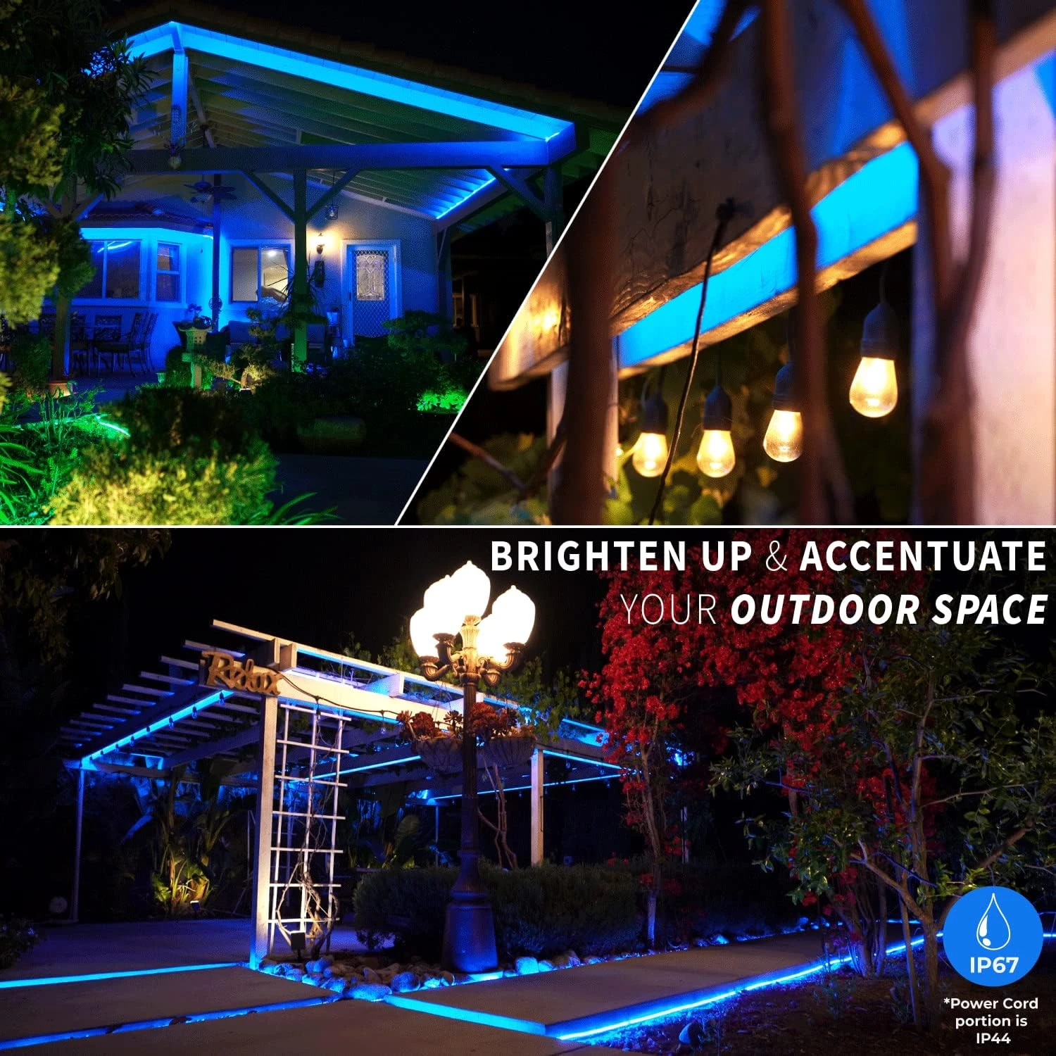 Ouest Ivoire 288LEDs, 25ft Bleu LED Corde Lumière W/ 8 Mode 1/2" Épais, Contrôleur Connectable Extérieur Permanent Imperméable Accent Éclairage Extérieur, ETL Certifié, Vacances Noël Backyard Décor 5 Ouest Ivoire 288LEDs, 25ft Bleu LED Corde Lumière W/ 8 Mode 1/2" Épais, Contrôleur Connectable Extérieur Permanent Imperméable Accent Éclairage Extérieur, ETL Certifié, Vacances Noël Backyard Décor - Image 3