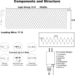 LJLNION Halloween Net Lights, 360 LED 12ft X 5ft Connectable Mesh Fairy String Lights, 8 Modes Low Voltage Safe Adaptor Pour Arbres De Noël, Bushes, Mariage, Décorations De Jardin En Plein Air, Orange -Oui || N/A || pearhead 810iTfpwoUL. AC SL1500